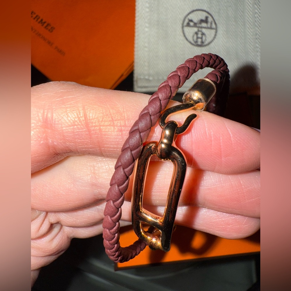 Hermes Roulis Double Tour Bracelet in Bordeaux - Picture 4 of 6